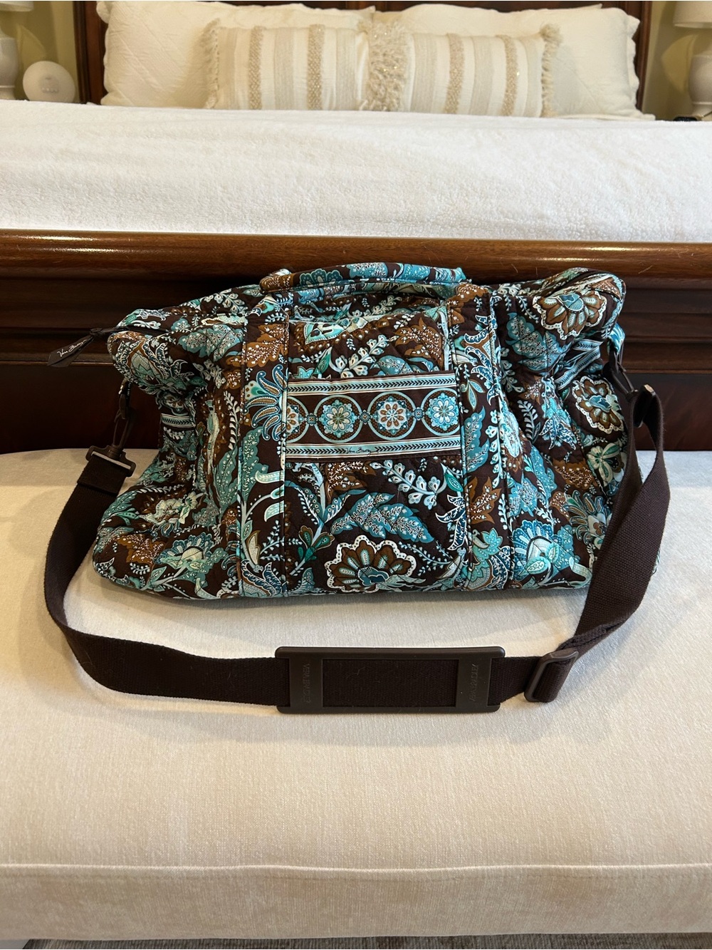 Vera Bradley Quilted Floral Print Duffle Bag